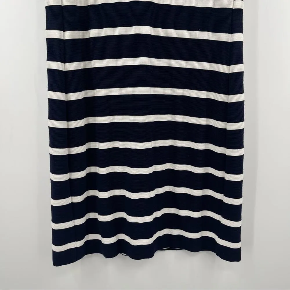 LOFT ANN TAYLOR Stripe Dress Navy White Nautical Business Casual Office Medium - Image 8