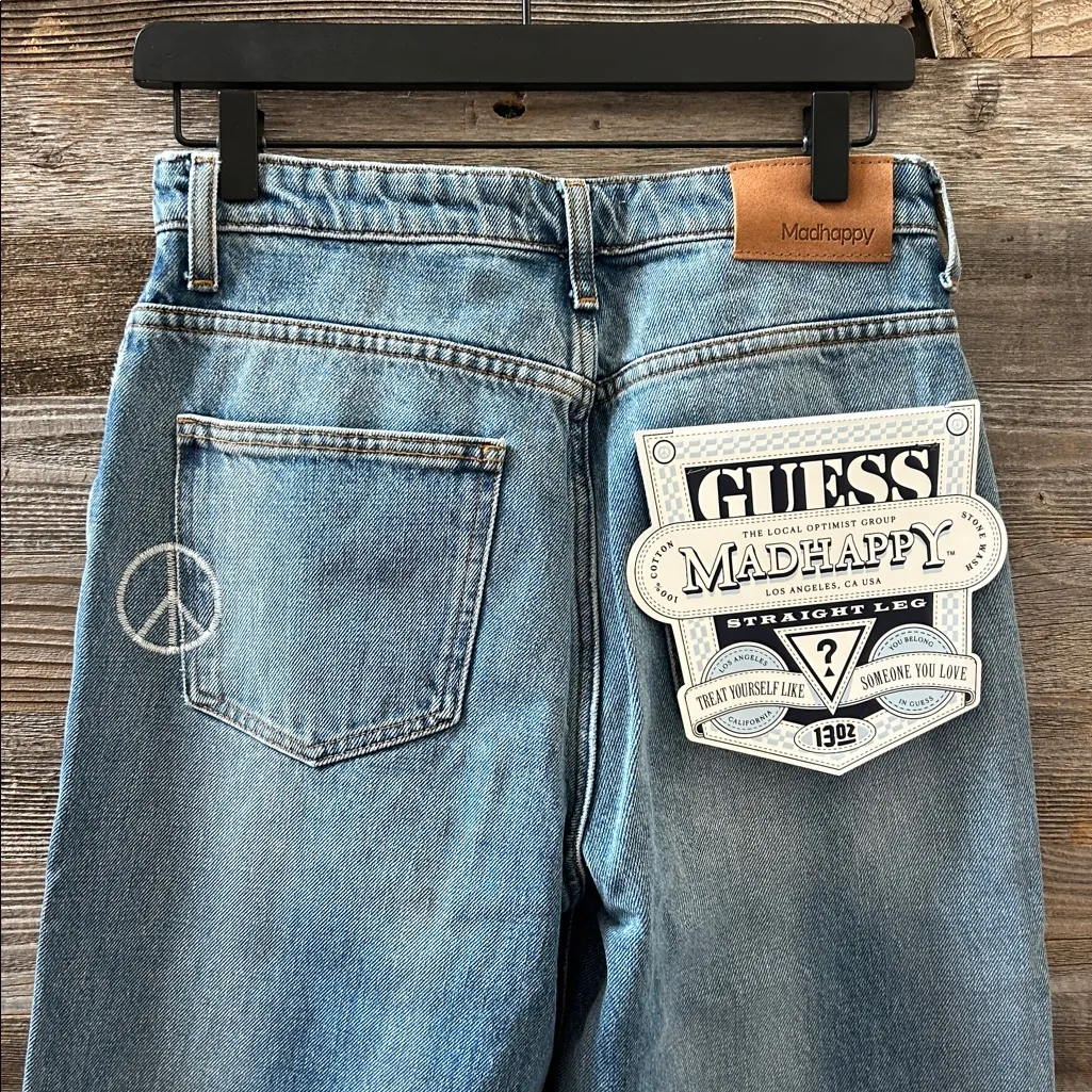 Madhappy X Guess The Boyfriend Jeans Collaboration in Light Wash Sz 26 NWT - Image 7