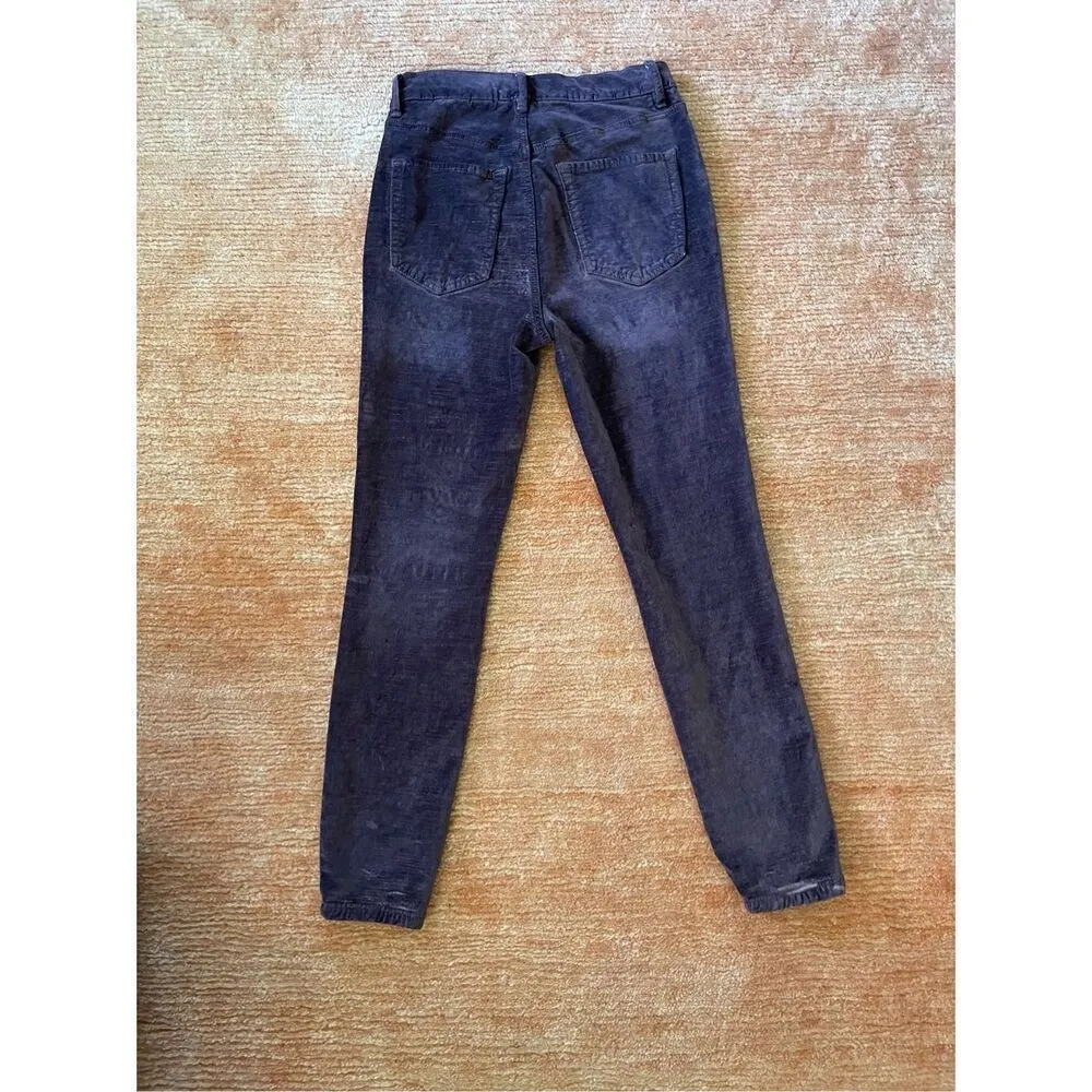 Free People Mulberry Cyndi High Rise Stretch Velvet Pants W28 - Image 6