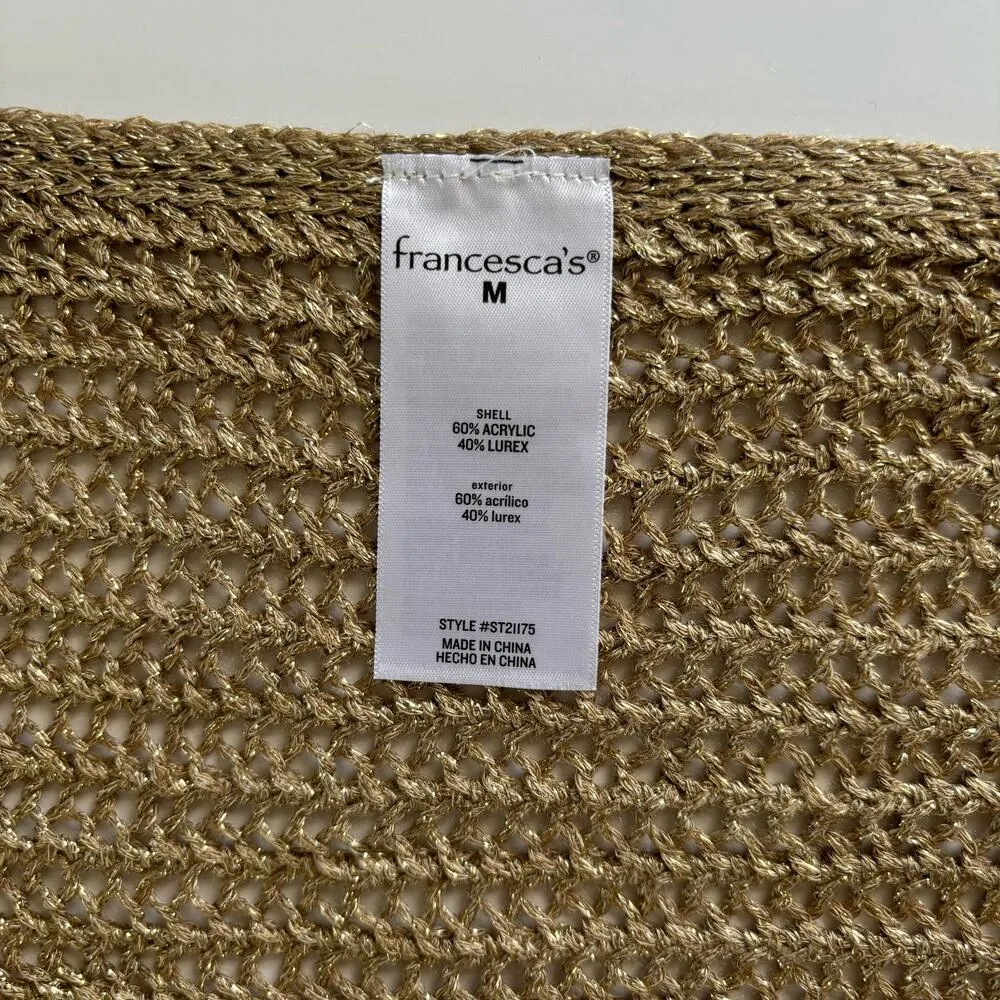 Francesca’s Tianna Bronze Tunic Side Slit Mini Dress Swim Cover Up Size Medium - Image 6