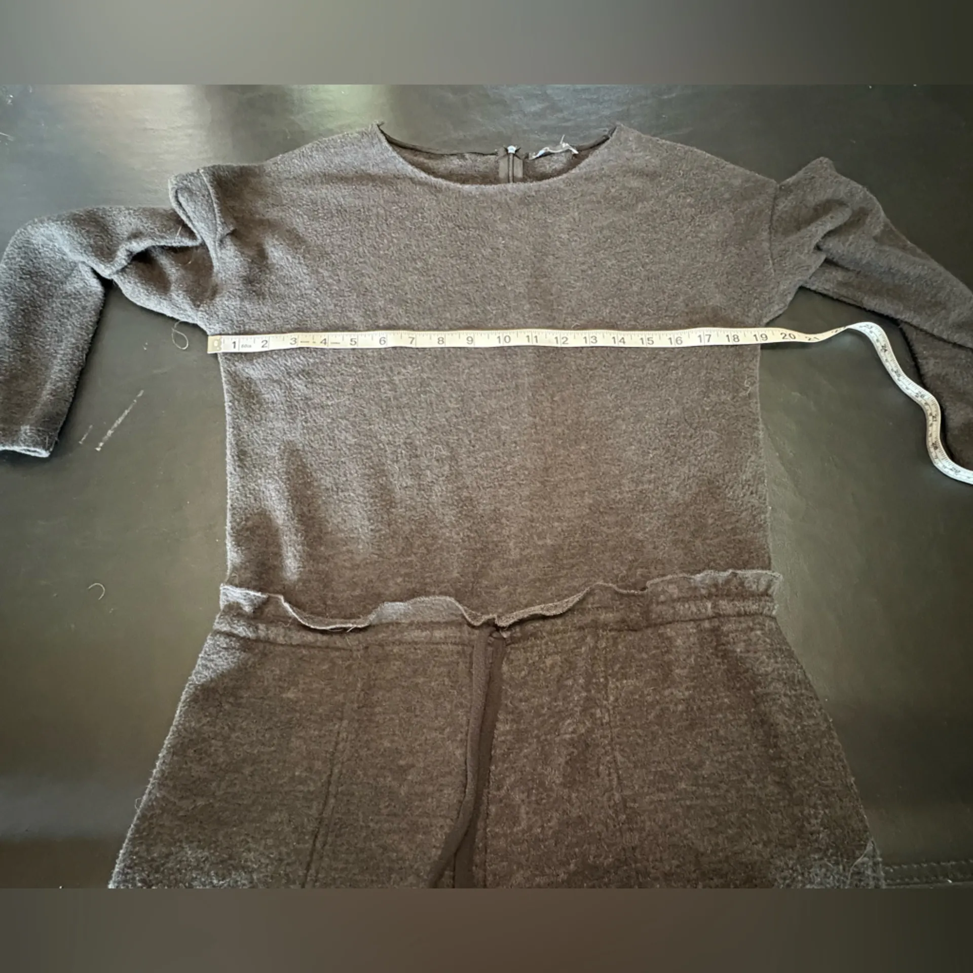 Zara Grey Warm Jumpsuit with Drawstring Waist & Pockets size Small - Image 8