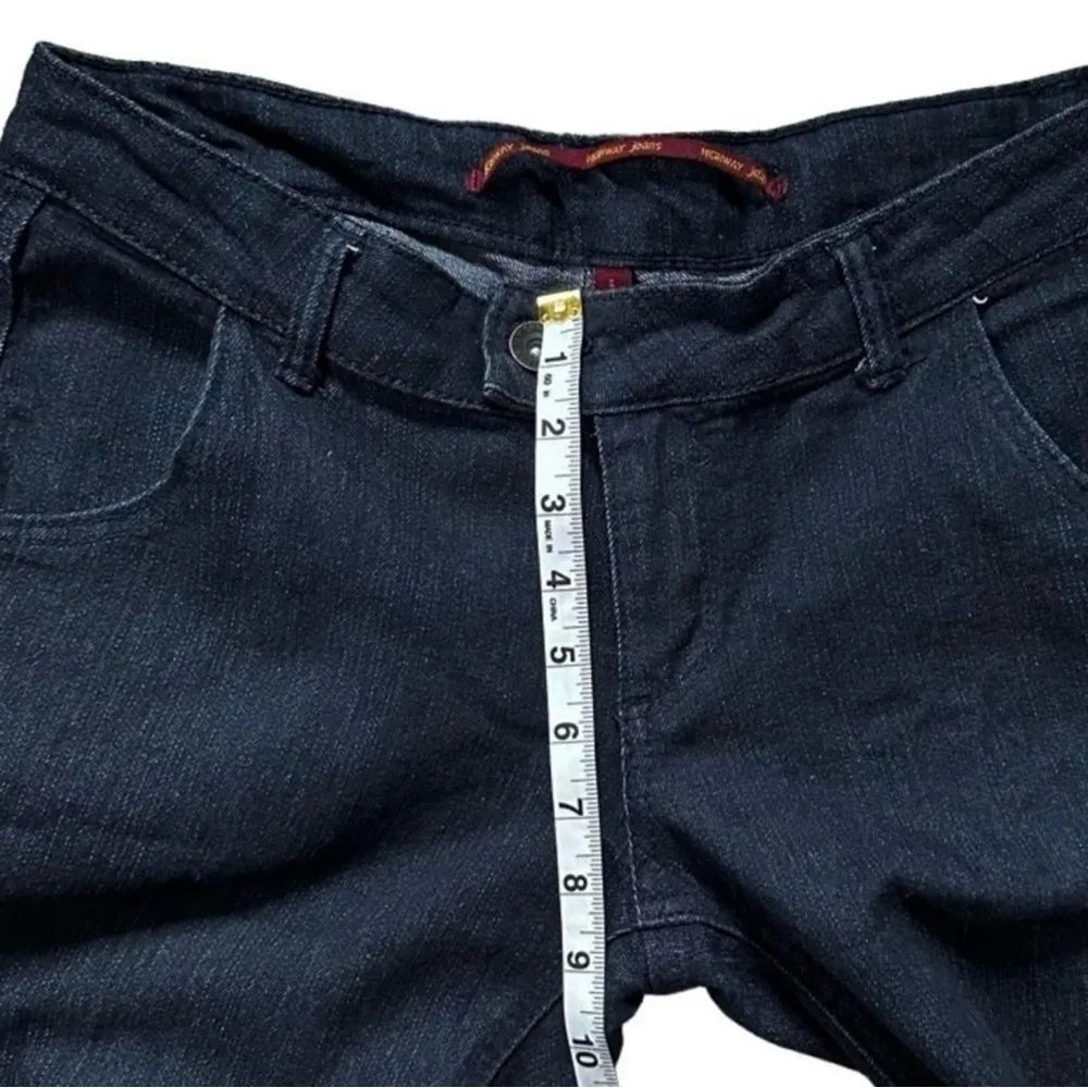 HWY Jeans Dark Denim Flare Mid Rise Cotton Stretch Trouser Jeans Sz 11 - Image 7