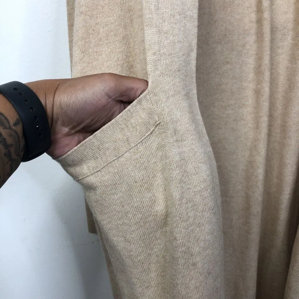 NEW VERONICA BEARD Sz XS Danzie Belted Longline Cardigan Beige Soft Wool Blend - Image 10