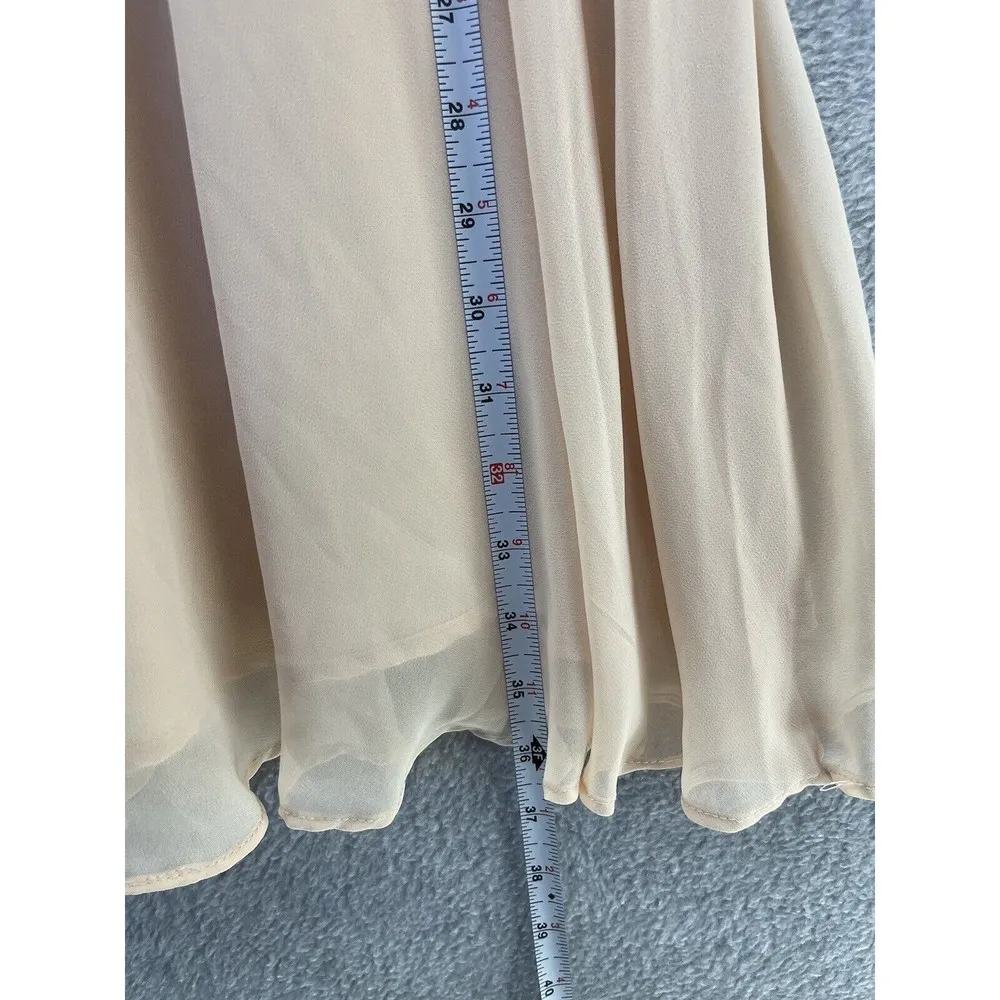 Nanette Lepore Women's Dress Pleated Size 2 Light Peach Lace Overlay Trim - Image 8