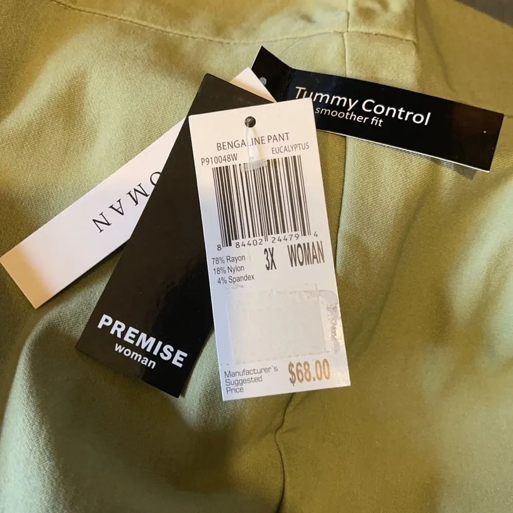 Premise Woman Spring Green Stretch Waistband Ankle Cropped Pants Size 3X NWT - Image 14