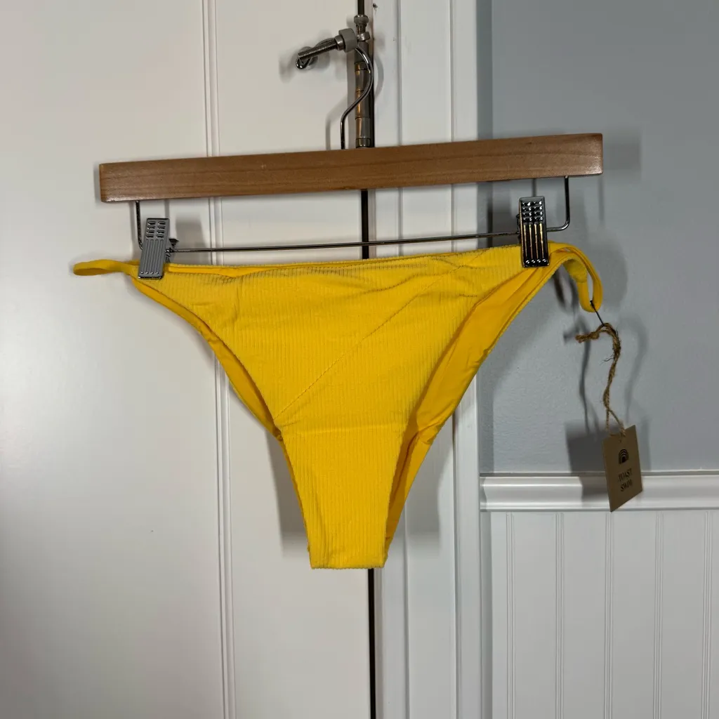 NWT Free People x Toast Swim Signature Ribbed Stitch Bikini Bottom Sunset XL - Image 2