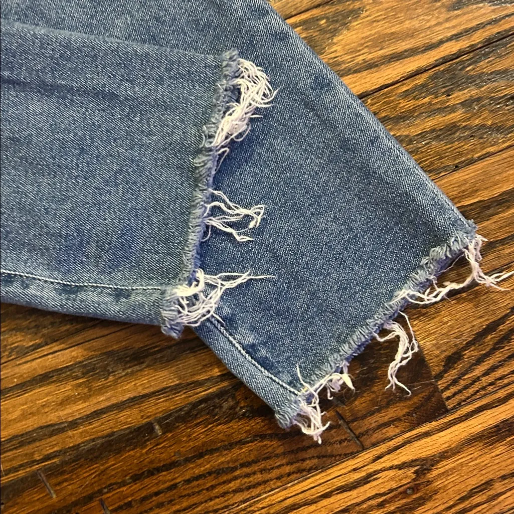 Frank & Eileen Cork style distressed denim medium wash size 25 D601 preppy chic - Image 4