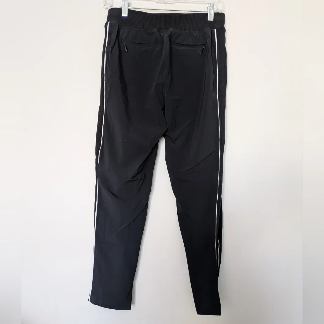 Athleta  Black Slim Athletic Pant with White Stripes Sz 2 - Image 3