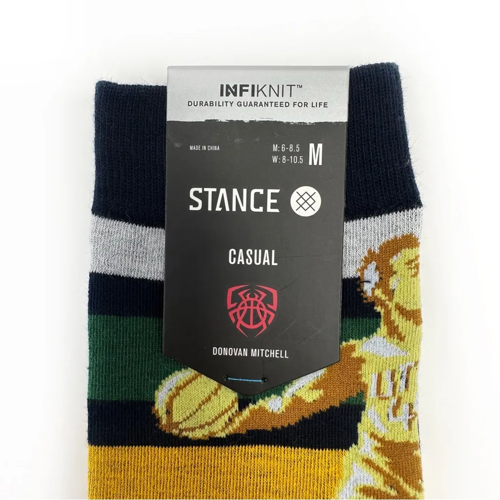 Stance Donovan Mitchell Spida Dunk Crew Socks Medium Mens Womens NBA Fan Gear Blue - Image 2