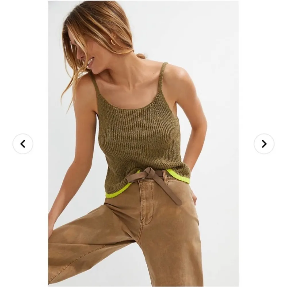 Anthropologie Pilcro Easy Breezy Knit Tank Size Medium Olive Green Neon Green - Image 61