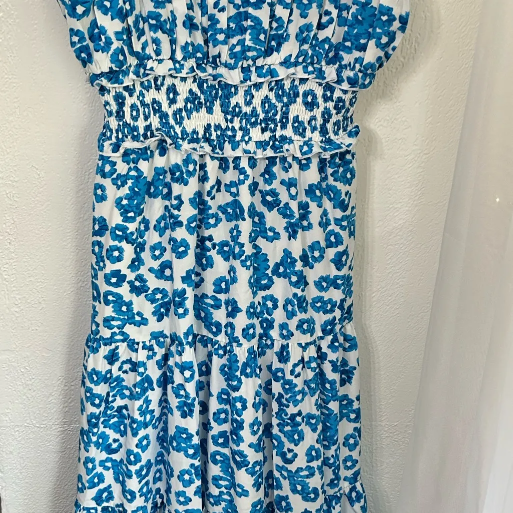Pink Lily Blue Floral Maxi Dress Size small - Image 3