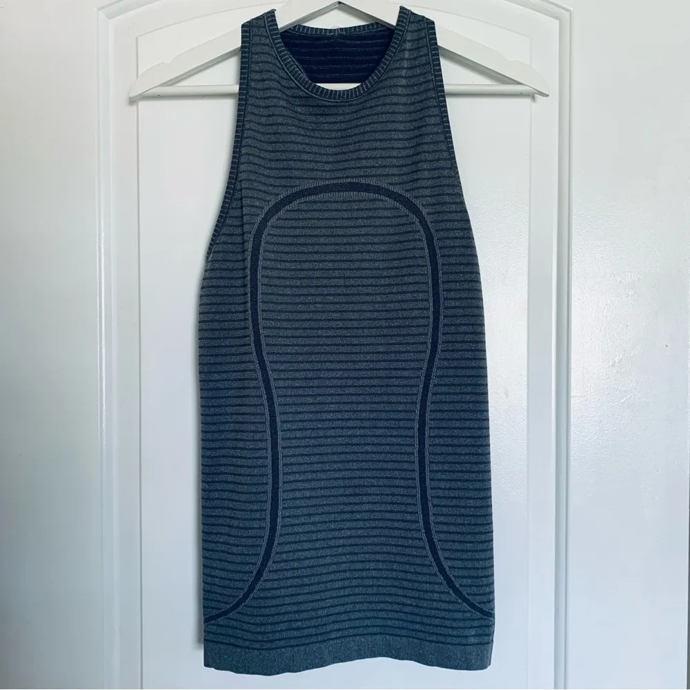 Lululemon Run: Swiftly Tech High-Neck Racerback Tank Top - Stripe Slate Size 4-6 - Image 14