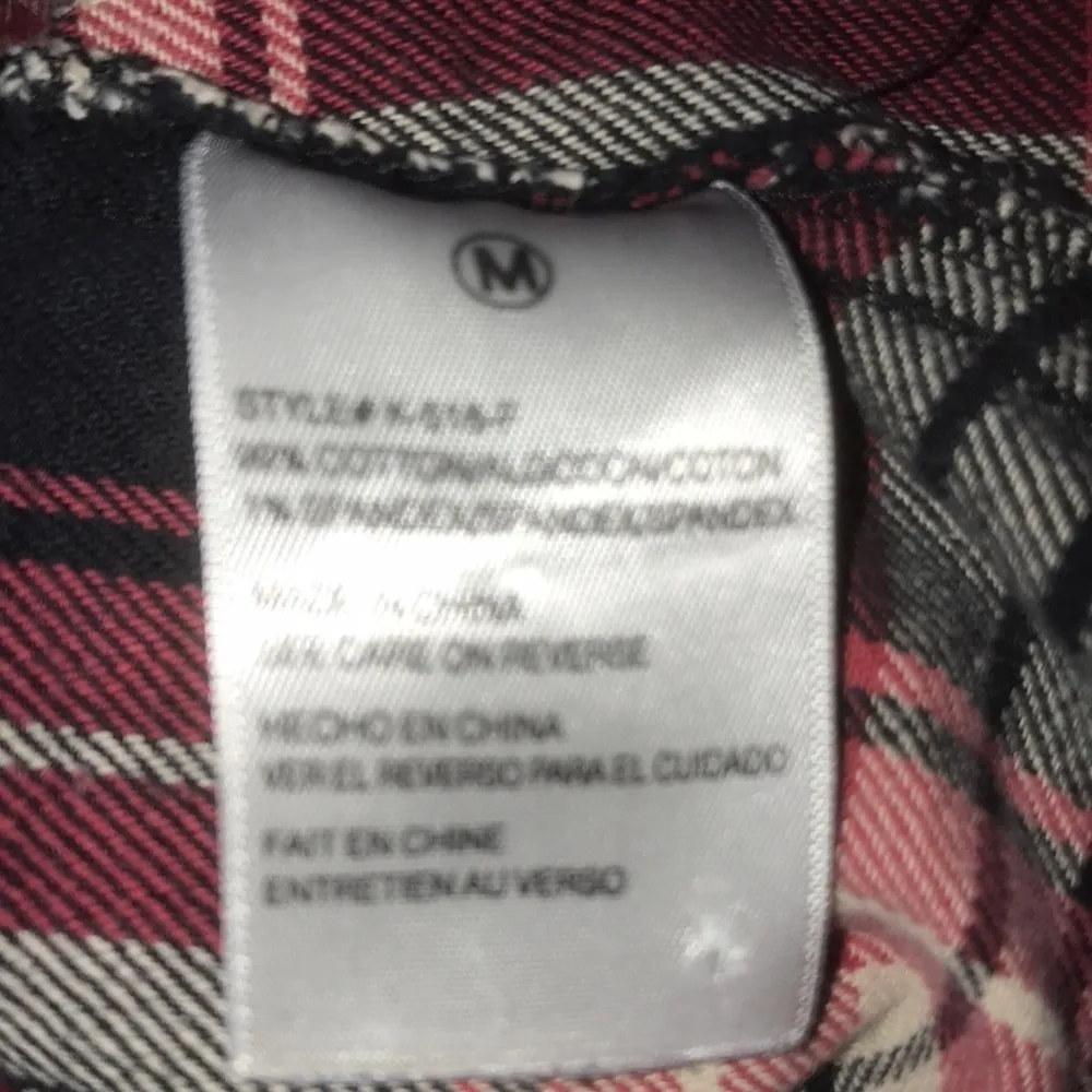 CELLO flannel button up long sleeves rhinestone details chest pocket size M - Image 9