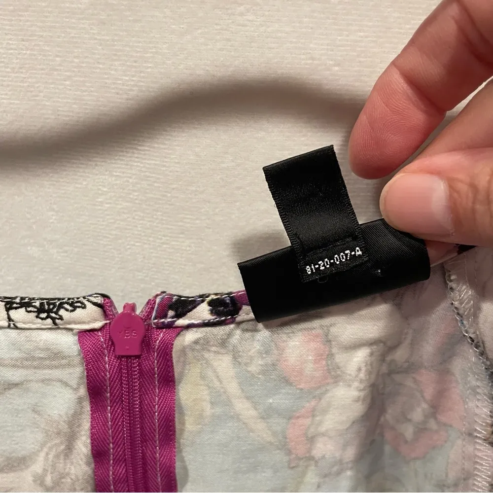 Adorable floral fusion boat neck shift dress pockets Nicole Miller stretchy Pink Size 16 - Image 10