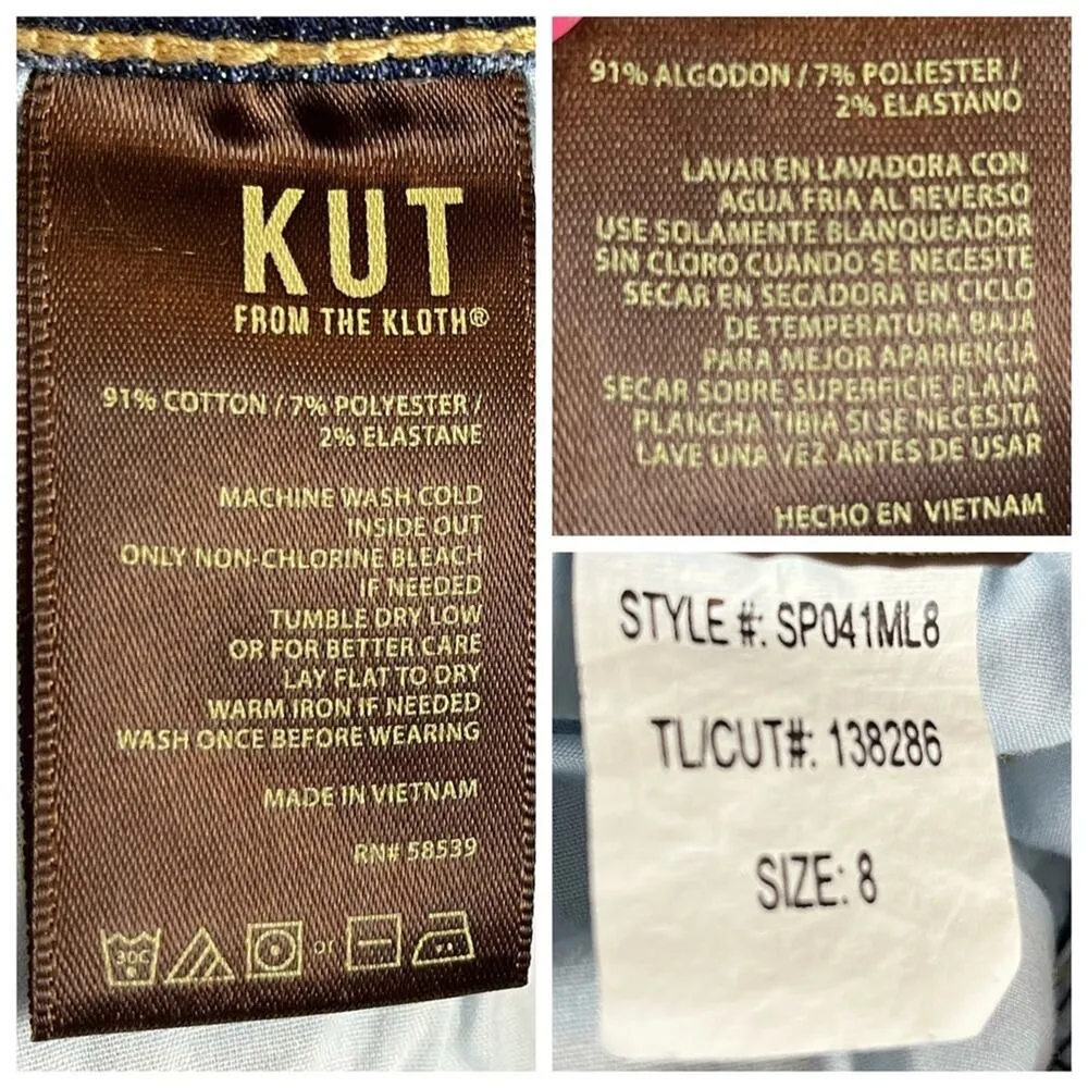 Kut from the Kloth Women's Jeans Toothpick Skinny Distressed Mid Rise Size 8 - Image 7