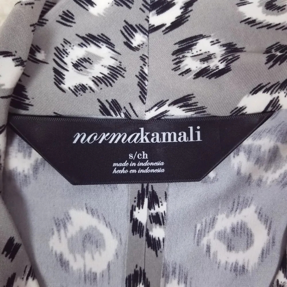 Norma Kamali Faux Wrap Dress Gray Leopard Print Sz Small - Image 8