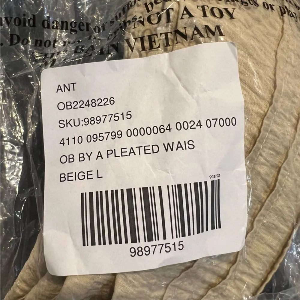 NWT Anthropologie Della Pleated-Waist Shell Top Beige womens size large - Image 5