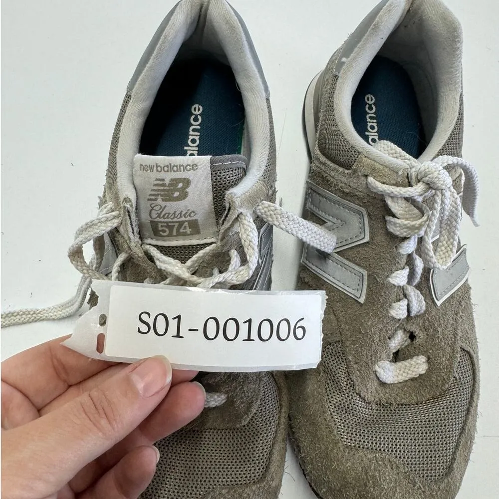 Sneakers Womens 8.5 Grey Suede Core Classic 574 Shoes WL574EVG - Image 4