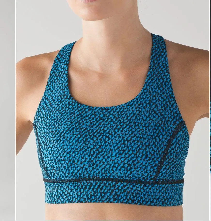Lululemon Circuit Breaker Sports Bra Size 8 Scatter Star Beach Blue Black - Image 3