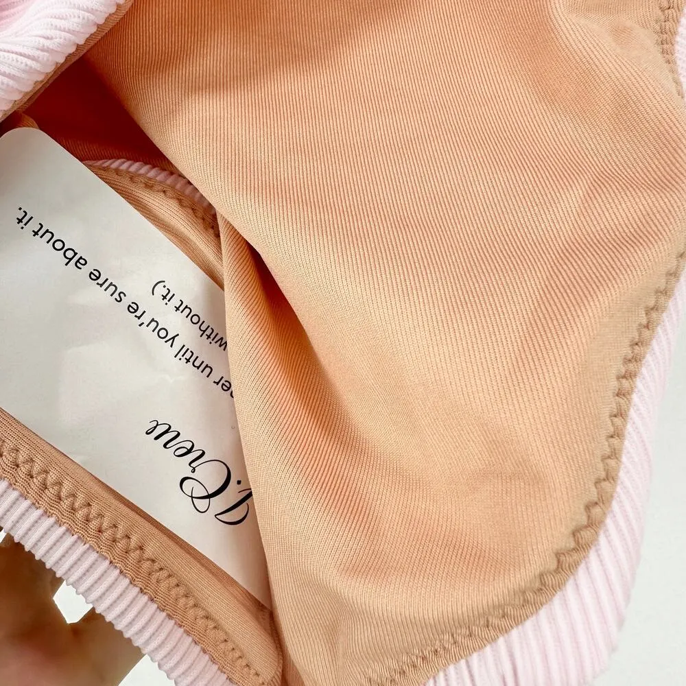 J.Crew Ribbed High Rise Cheeky Bikini Bottom Pink Beach Coastal Retro XXL NWT - Image 5