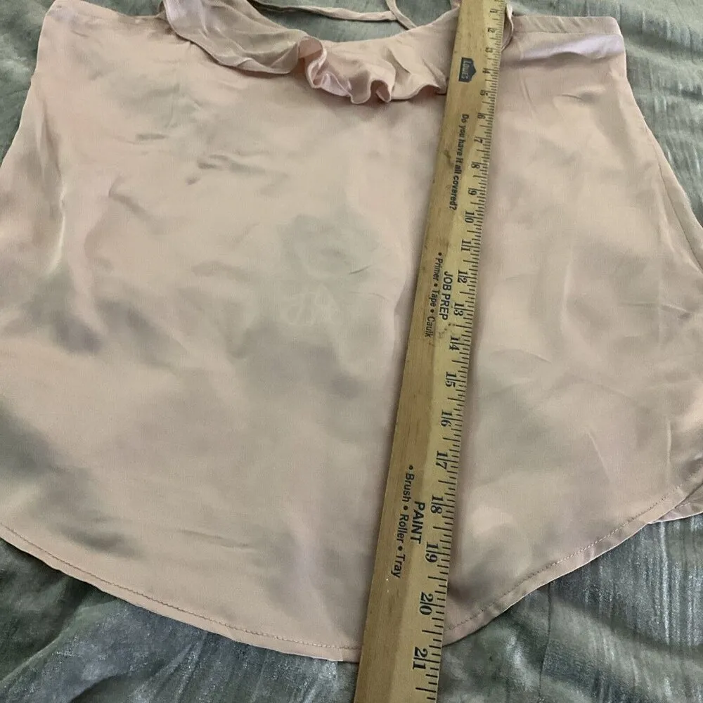 CHASER silky Strappy Camilose Cami Tank Ruffle Flowy Medium M  pink preppy NWT - Image 7