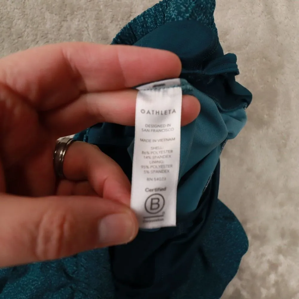 Athleta Women's Teal‎ Printed 3" Hustle Lined Running Shorts size XL 486235 - Image 7