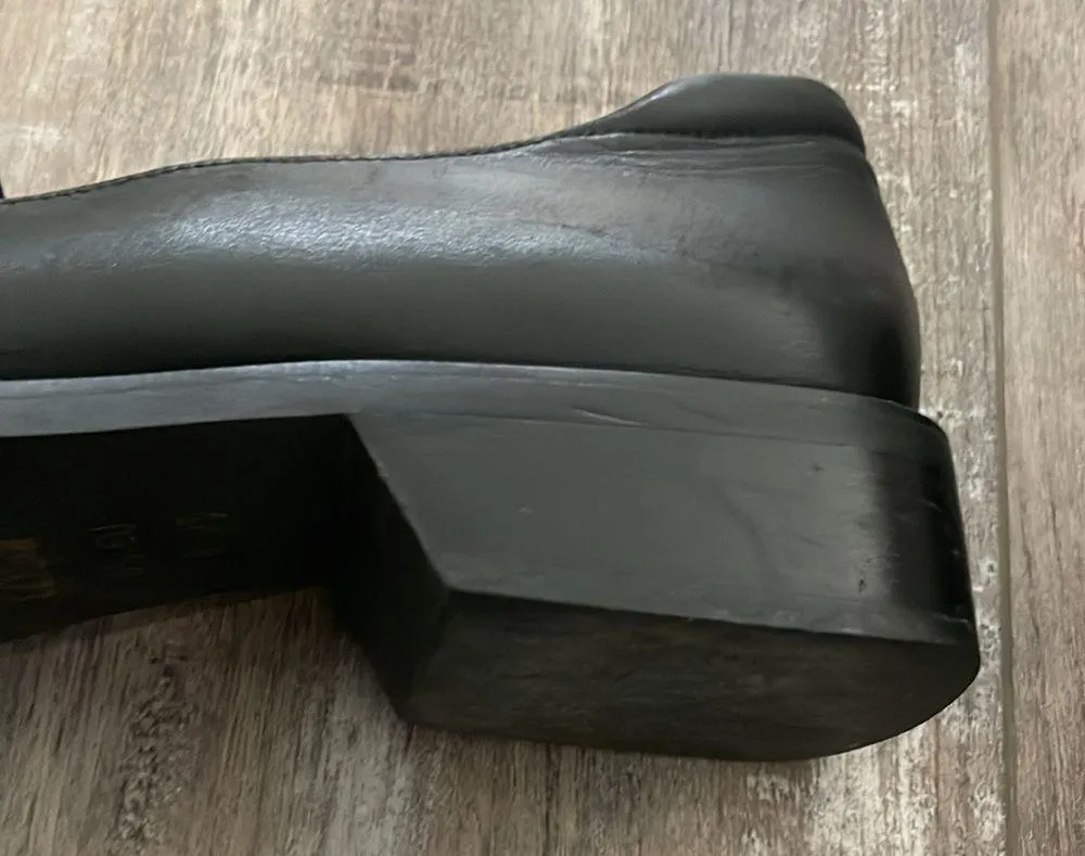 Bally Leather Black Square toe Loafers Size 8 - Image 7