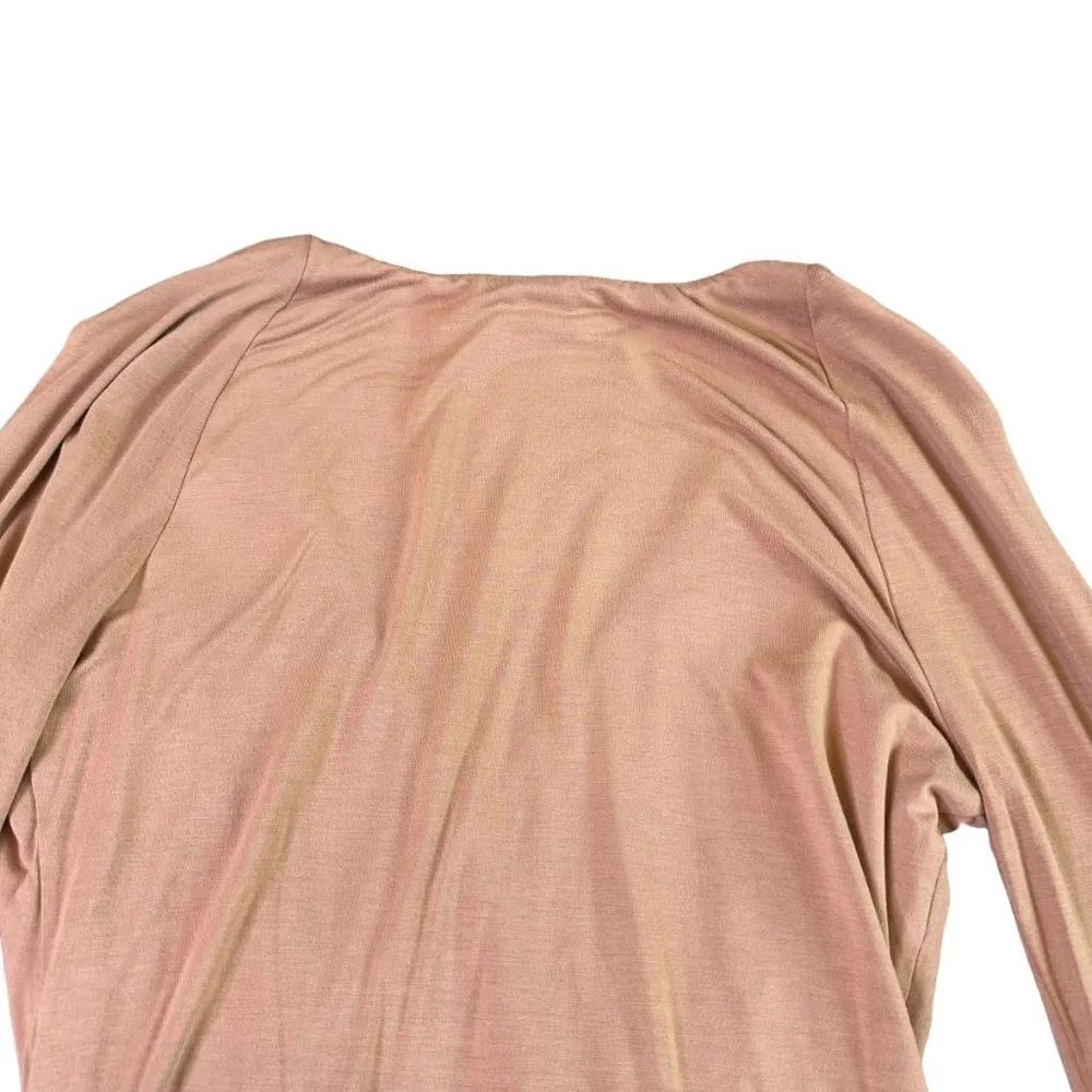 NBD Katia Mini Dress Long Sleeve Camel Tan Stretch Low Cut Size Small Women's - Image 8