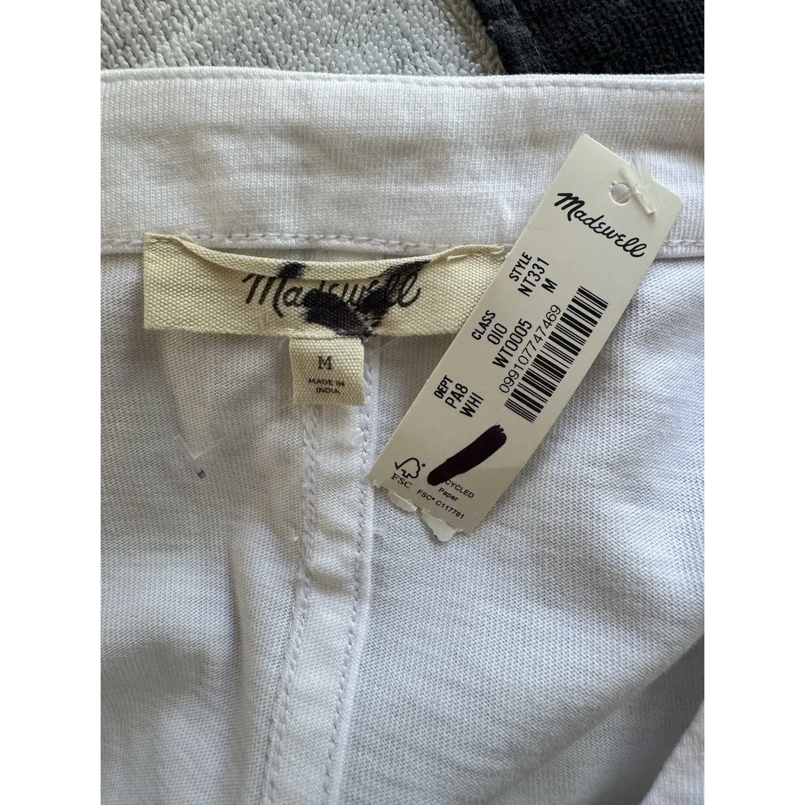 NWT Madewell Puff Sleeve Tee White Size Medium - Image 7