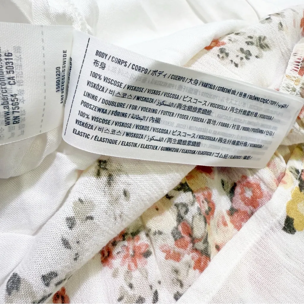 Abercrombie & Fitch Off The Shoulder Floral Smocked Maxi Dress size S Petite - Image 10