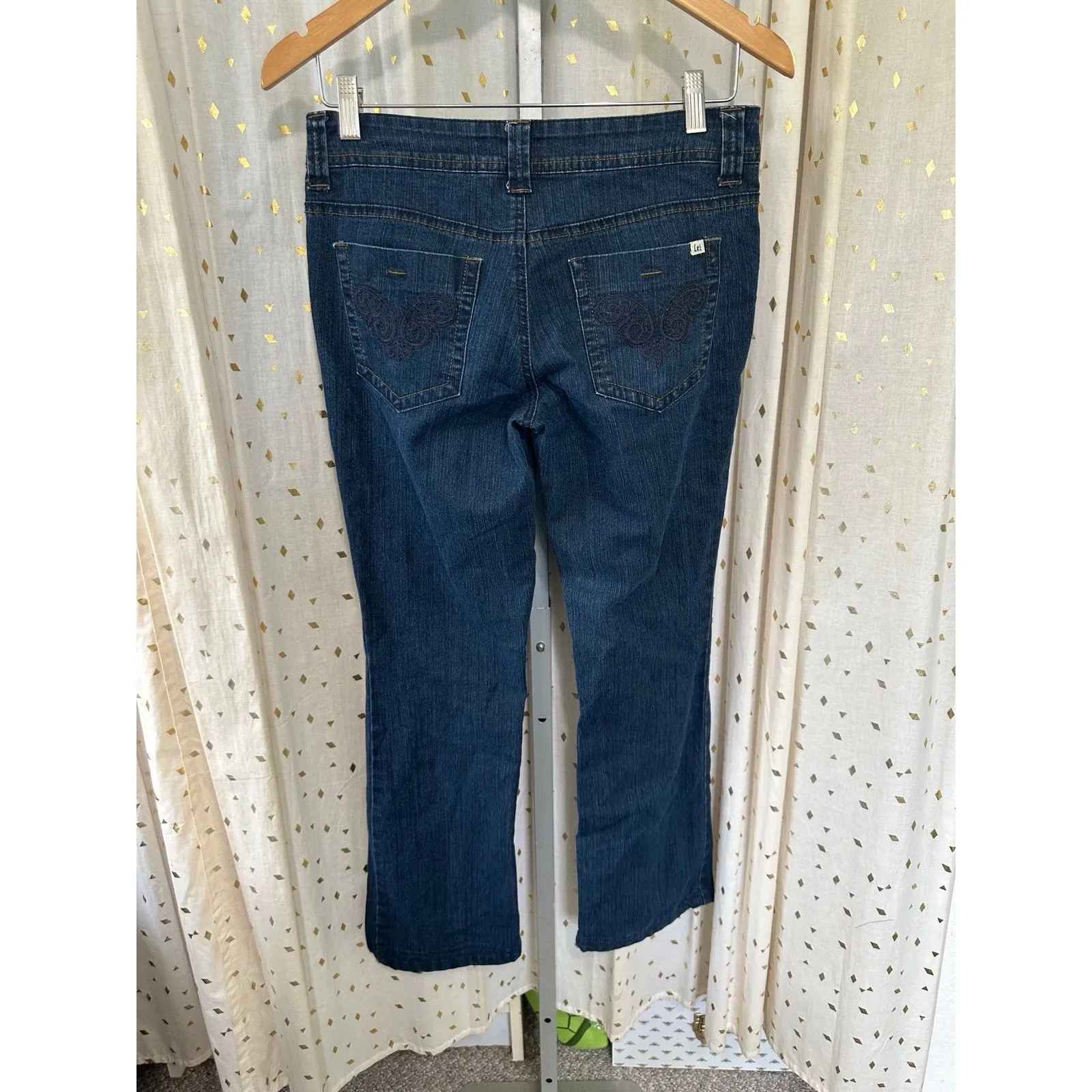 Vintage L.E.I. Energy Life Juniors Y2K Ashley Trouble Dark Wash Denim Jeans 7 Blue Size undefined - Image 3