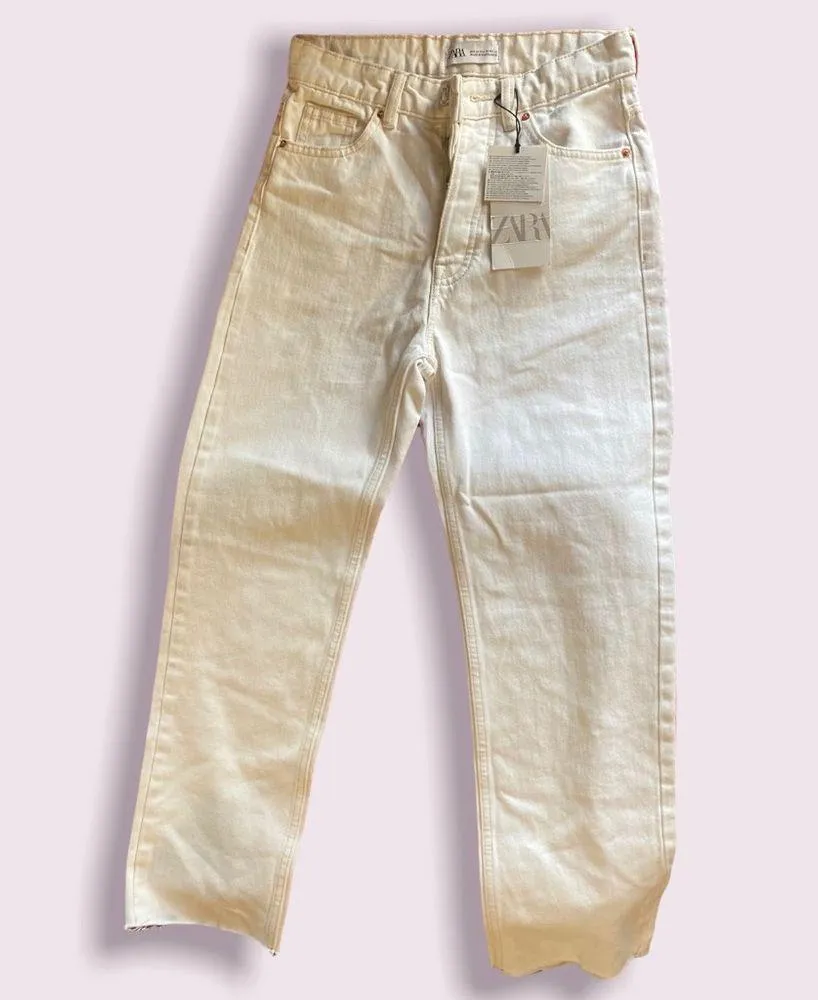 Zara brand white mom jeans - Image 10