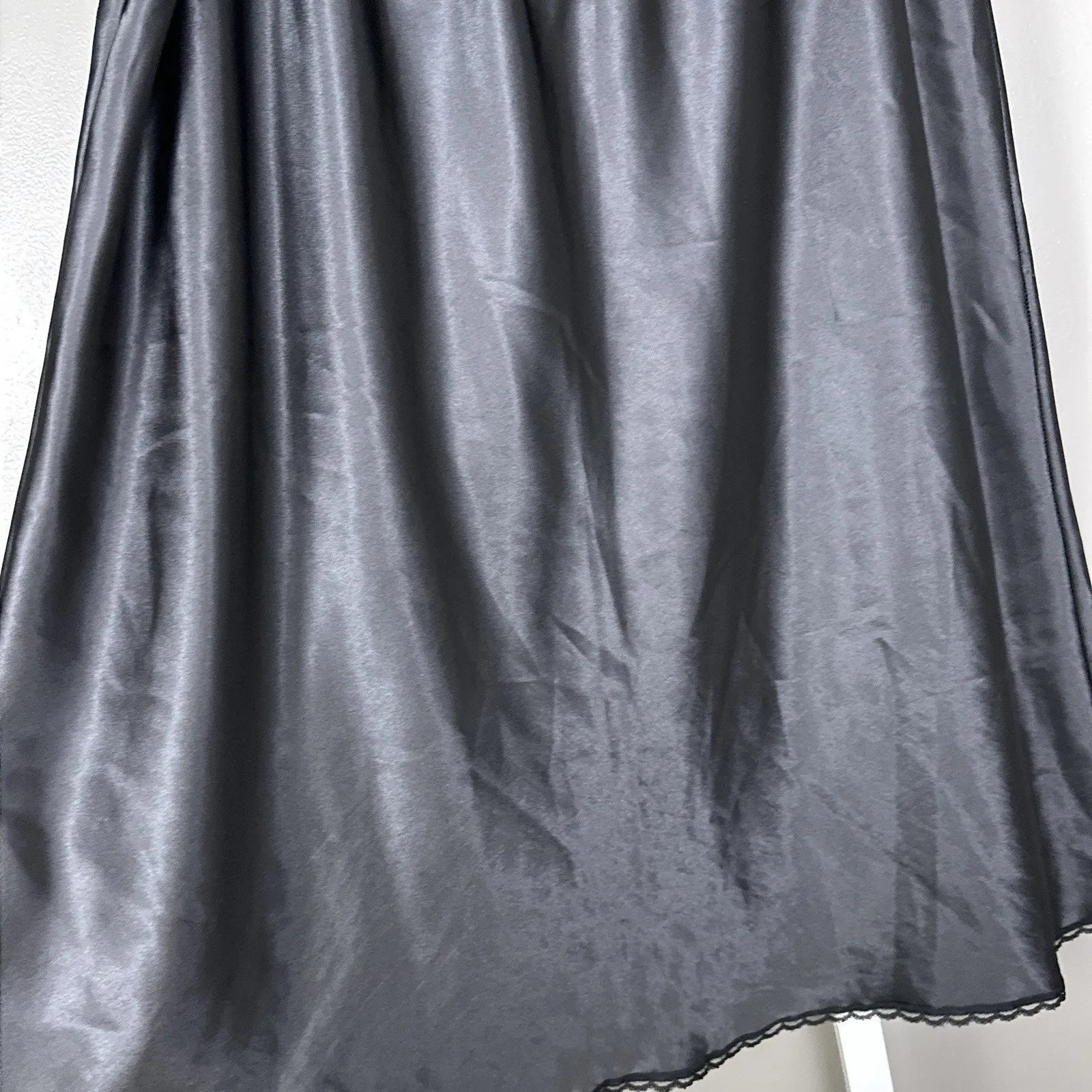 Vintage Perfectform Half Slip Black Satin Plus Size 3X Waist 40/42 Lace Beaded - Image 5