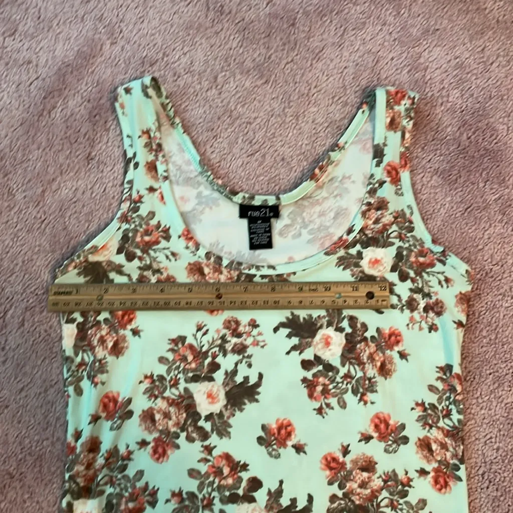 Mint Floral Tank Top - Image 7
