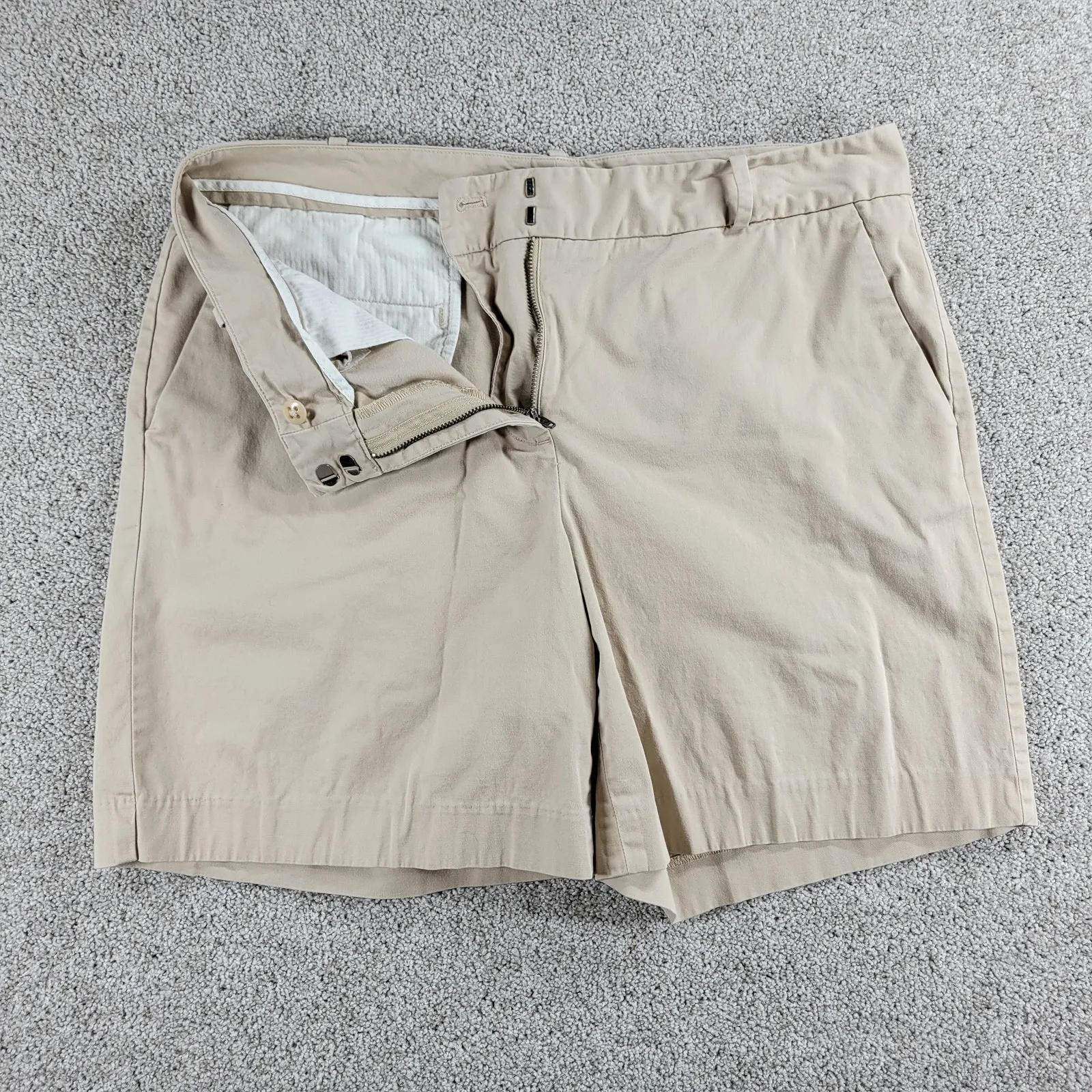 Talbots‎ Womens Shorts 12 Khaki 7" Inseam Perfect Stretch Chino Bermuda Casual - Image 8