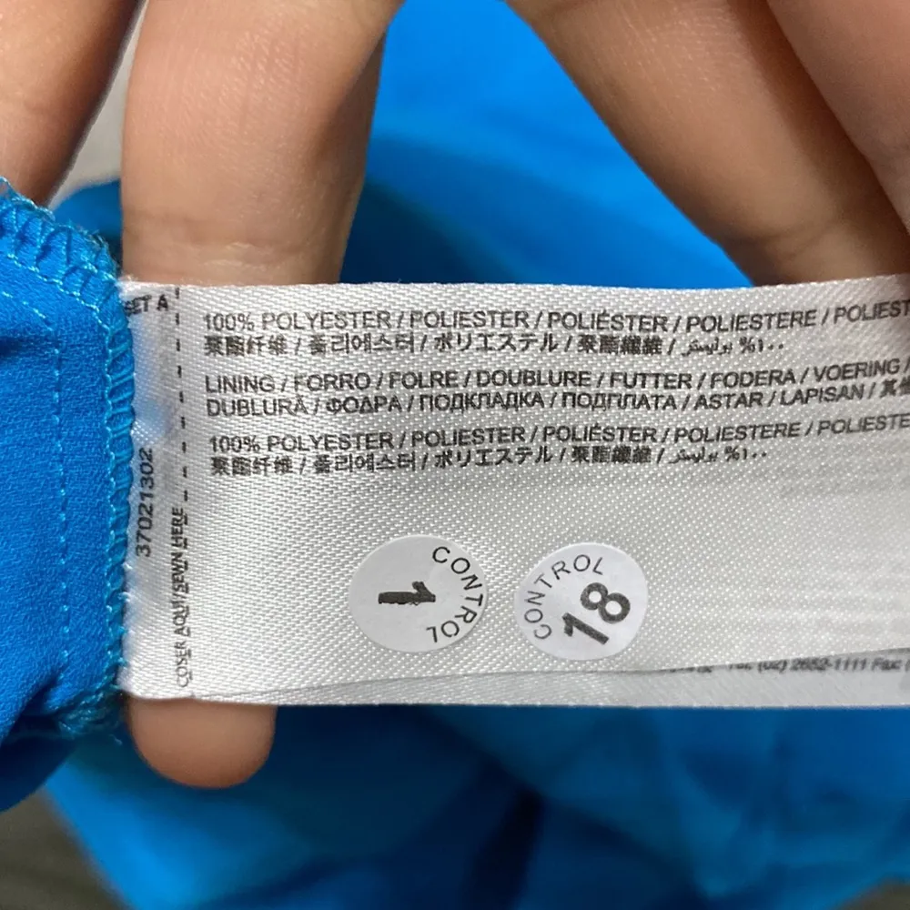 Mango Blue Asymmetrical Ruffle Trim Mini Skirt Size S - Image 4