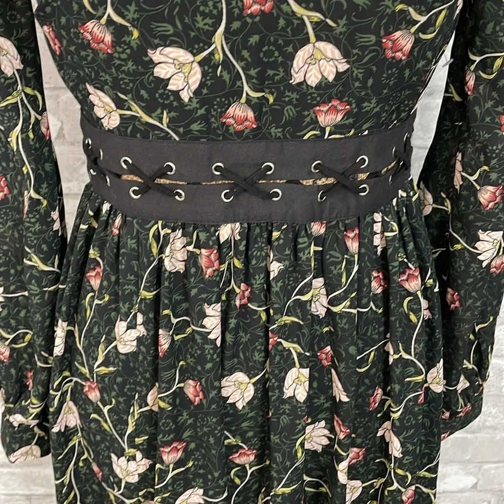 Topshop Woodland Floral Lattice Dress - Image 4