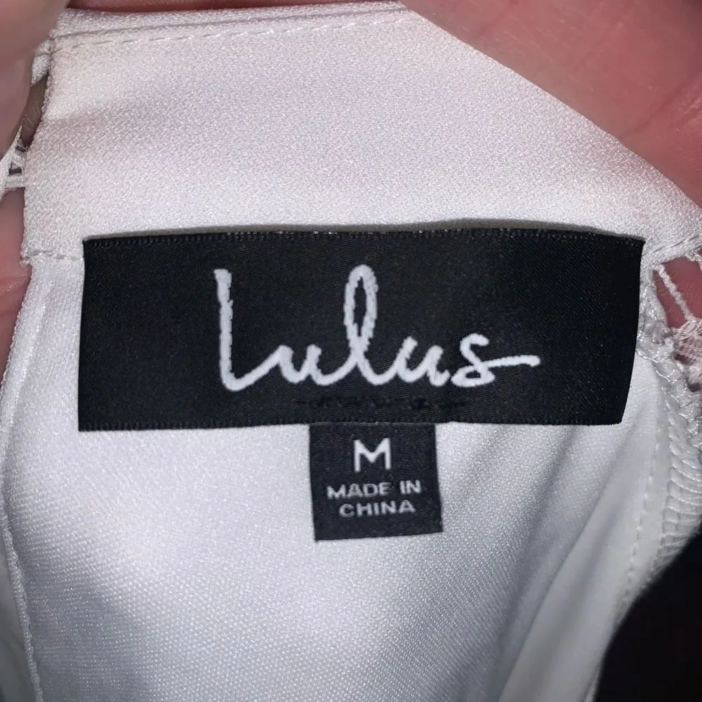 Lulu’s Hey There Cutie white lace sleeve M shift dress Size M - Image 5