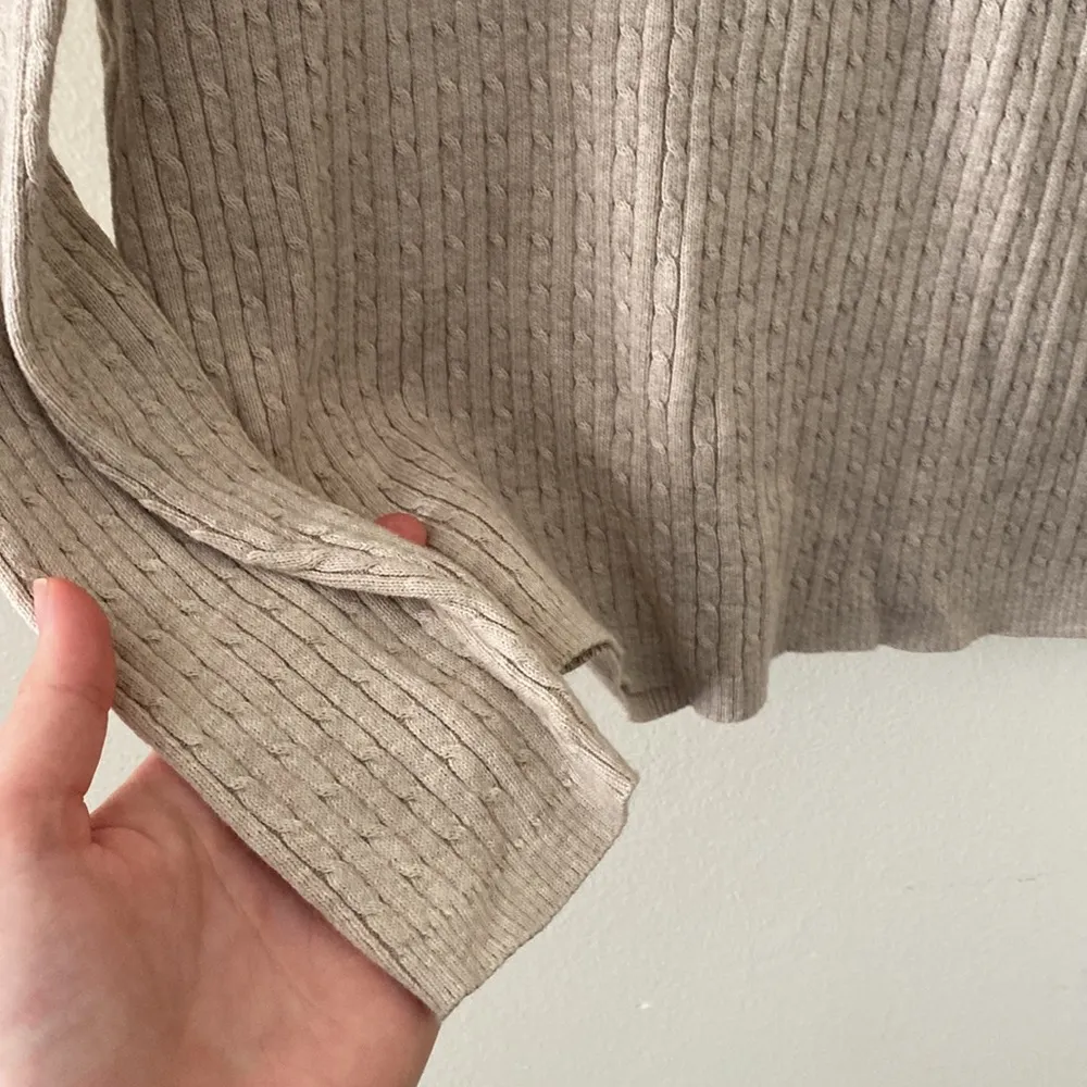 Kim Rogers Size Small Neutral Cream Knitwear Turtleneck Sweater - Image 3