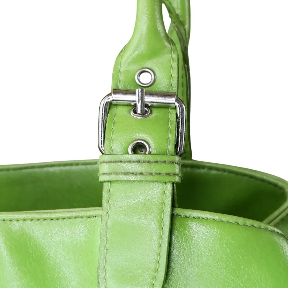 Vintage Y2K Green Satchel Shoulder Bag - Image 6