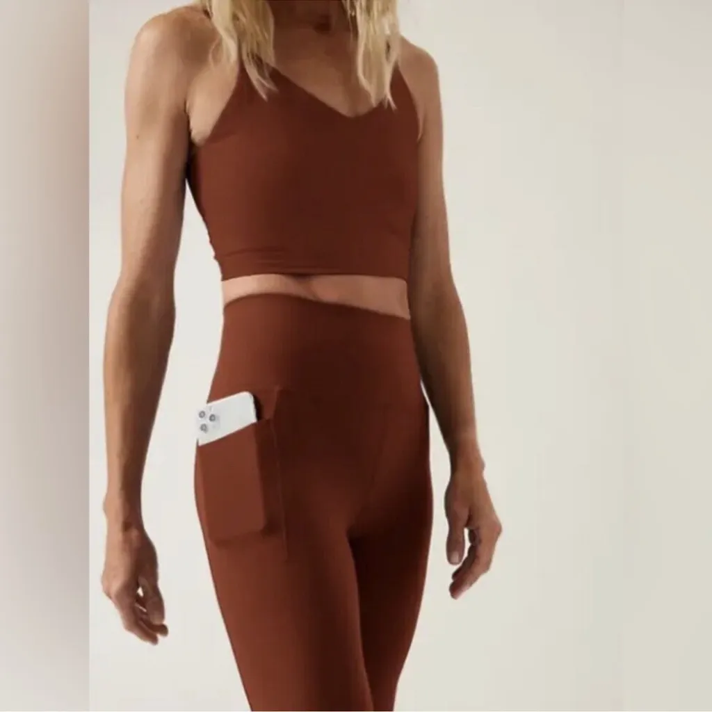 Athleta  Salutation Stash‎ Flare Pants Pockets In Brown Size Large - Image 3