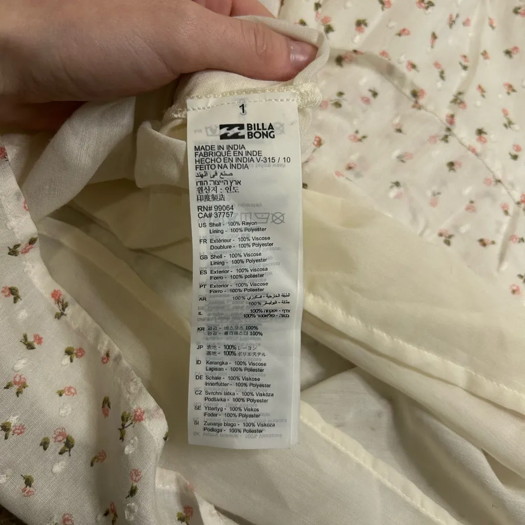 Billabong Women’s Small Fall For Love Off Shoulder Floral Mini Dress - Image 8