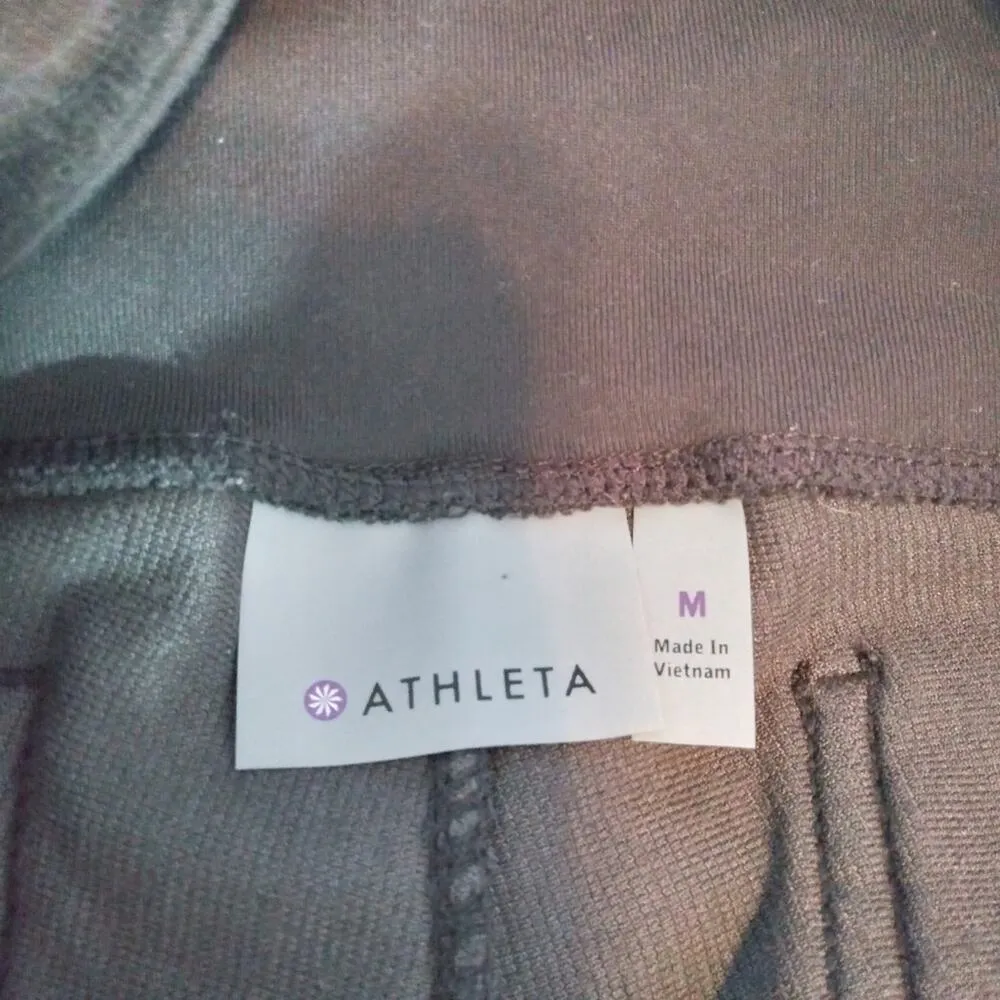 Athleta Gray Cord High Waisted Metro Leggings Athletic Stretchy Size  M - Image 6