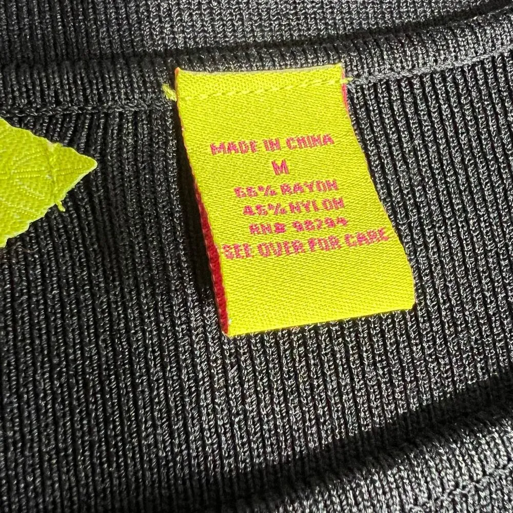 Vintage Prima Bella Womens Knit Sweater Top Boat Neck Satin Ribbon Accent Medium Black - Image 9