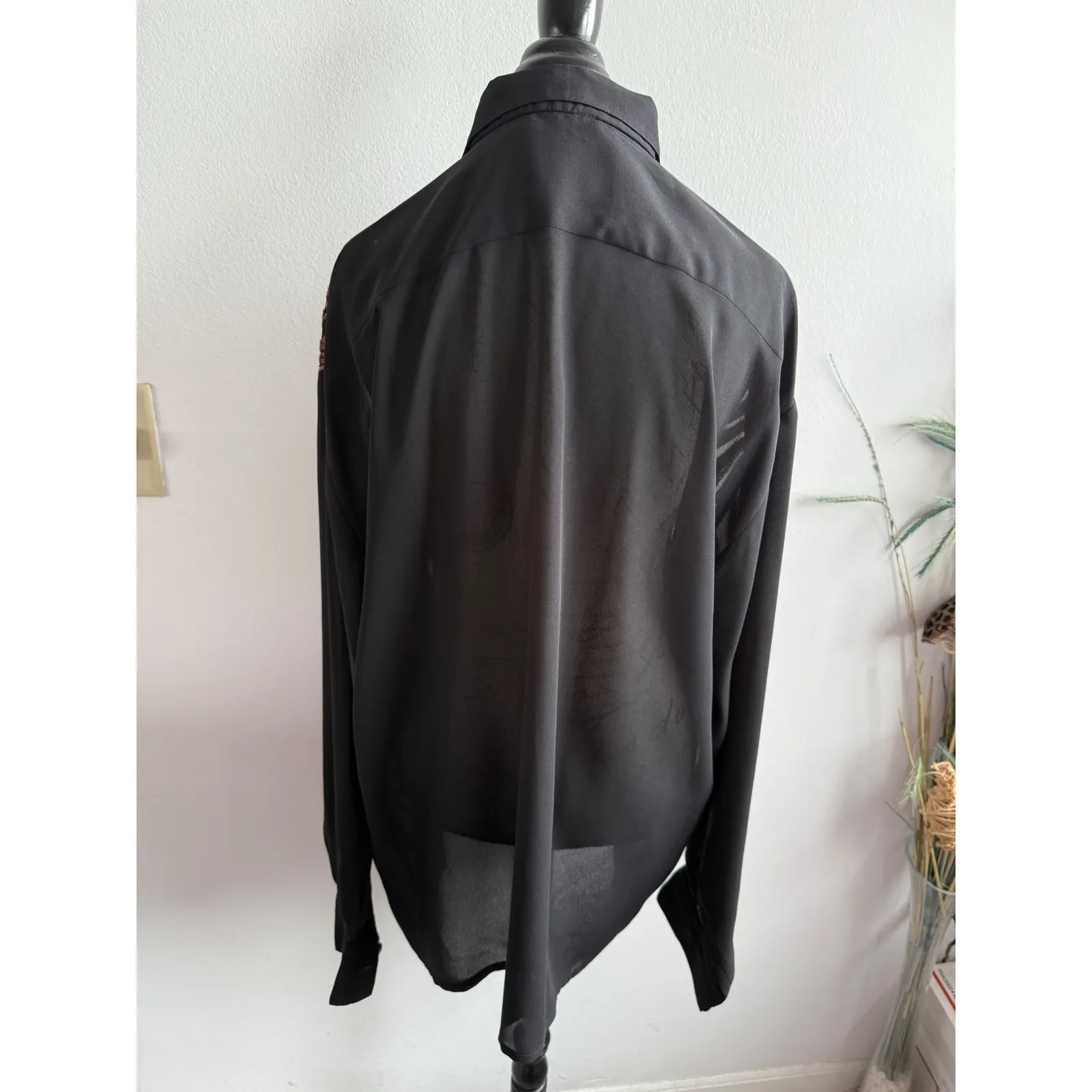 Live Collection Italy New York Flame Print Button Down Shirt - Image 4