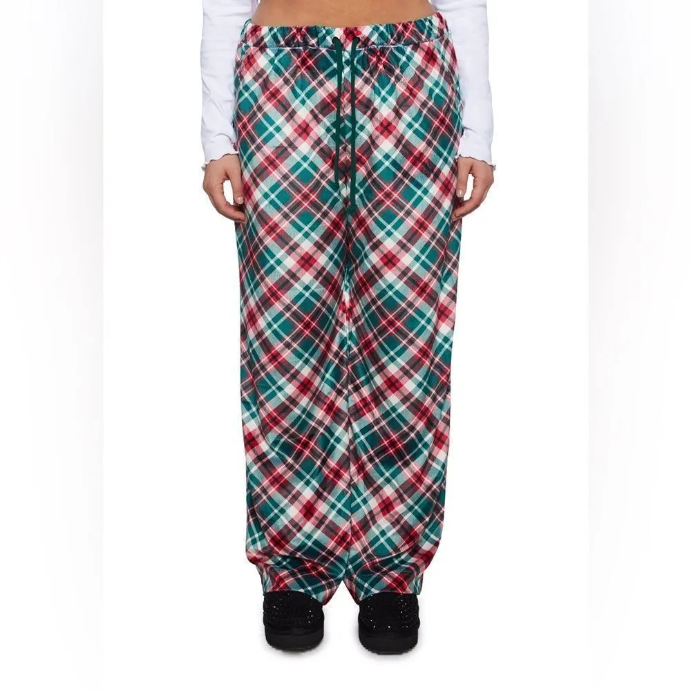 Dolls Kill  Candy Cane Plaid Sweatpants XL NWT IN PACKAGE - Image 9