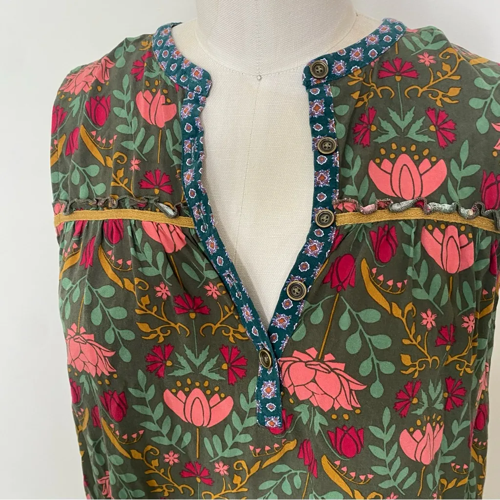 Matilda Jane Floral Eyelet Lace Ruffle Hem Sleeveless Sundress Shift Dress M - Image 6