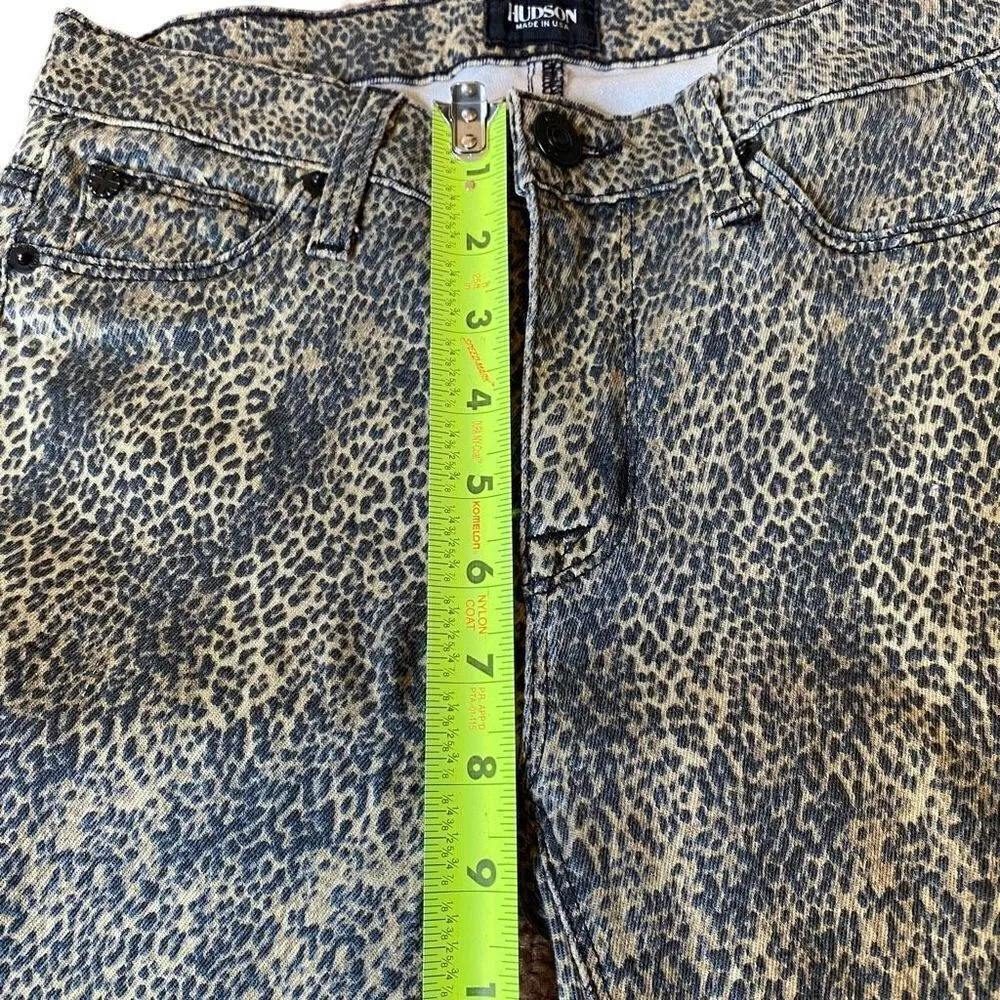 HUDSON Cheetah Print Nico Super Skinny Mid-rise Jeans - Image 9