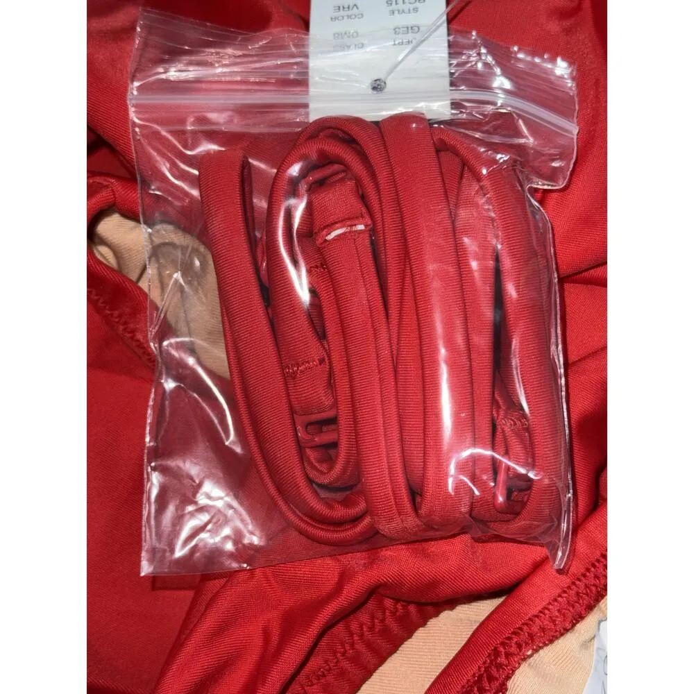 NWT J. Crew Ruched Bandeau One-Piece Swimsuit BC115 Bright Cerise Womens Size 24 - Image 8