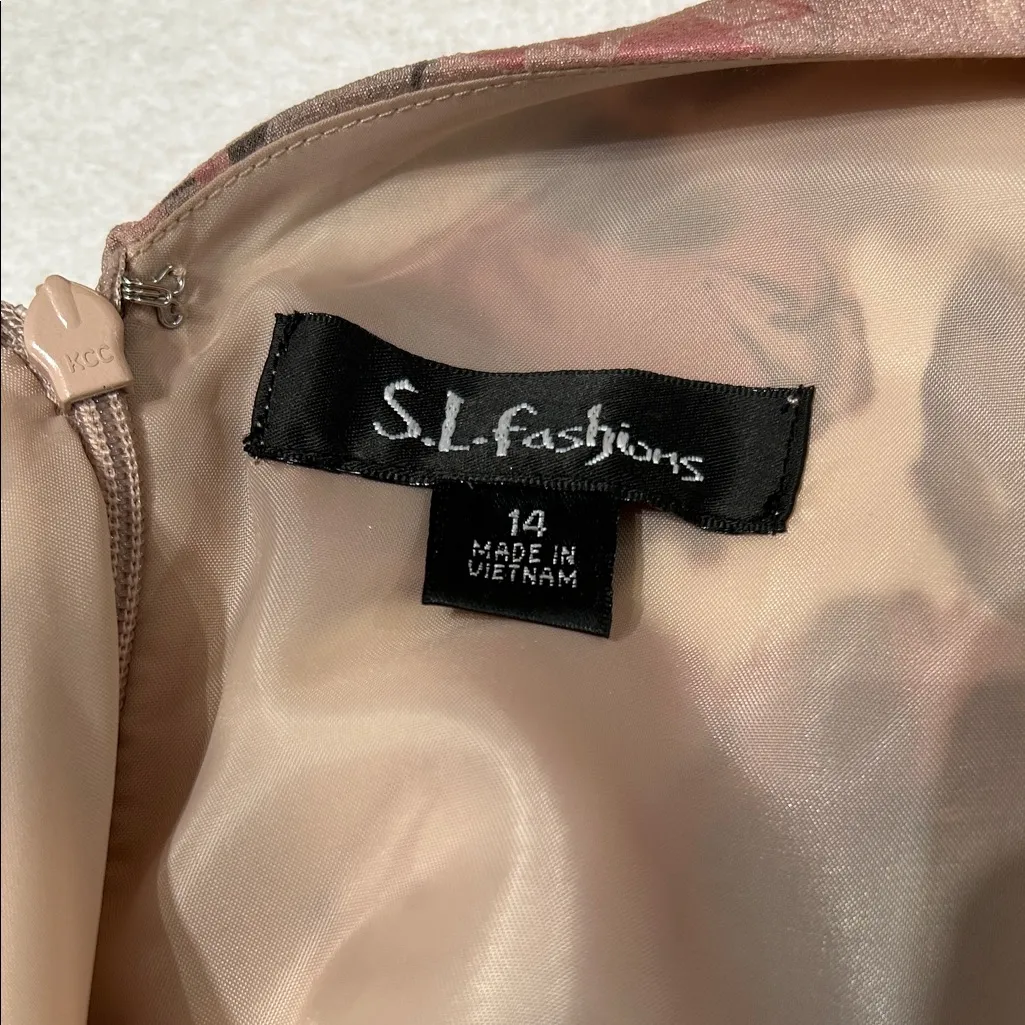 SL Fashions NWT Floral Chiffon Dress – Size 14 - Image 8